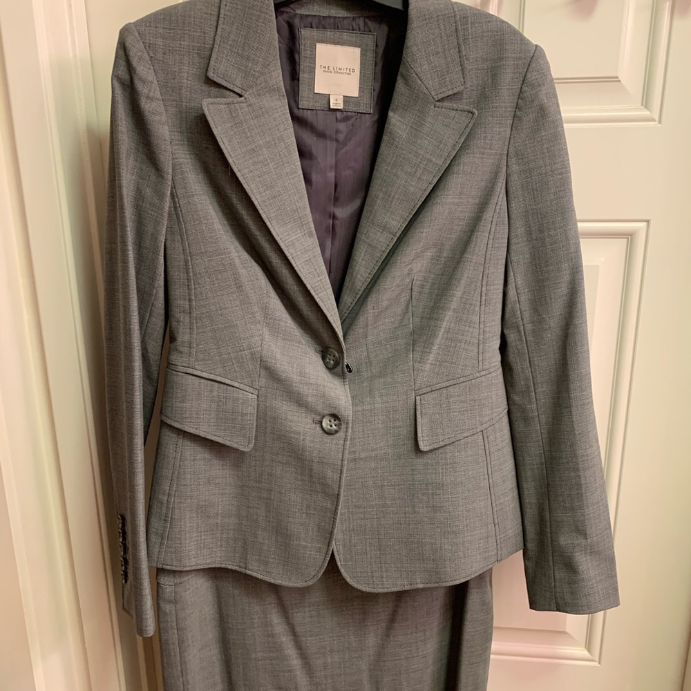 Grey Skirt Blazer Suit
